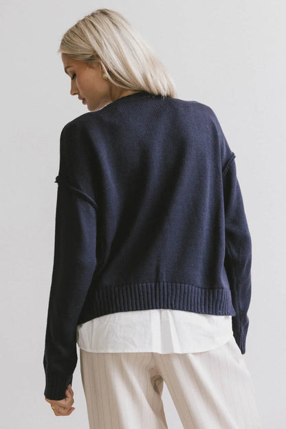 Marcel Knit Sweater in Navy FINAL SALE