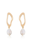 Open Circle Freshwater Pearl Earrings