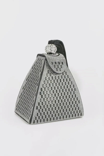 Crystal Gold Pyramid Handbag