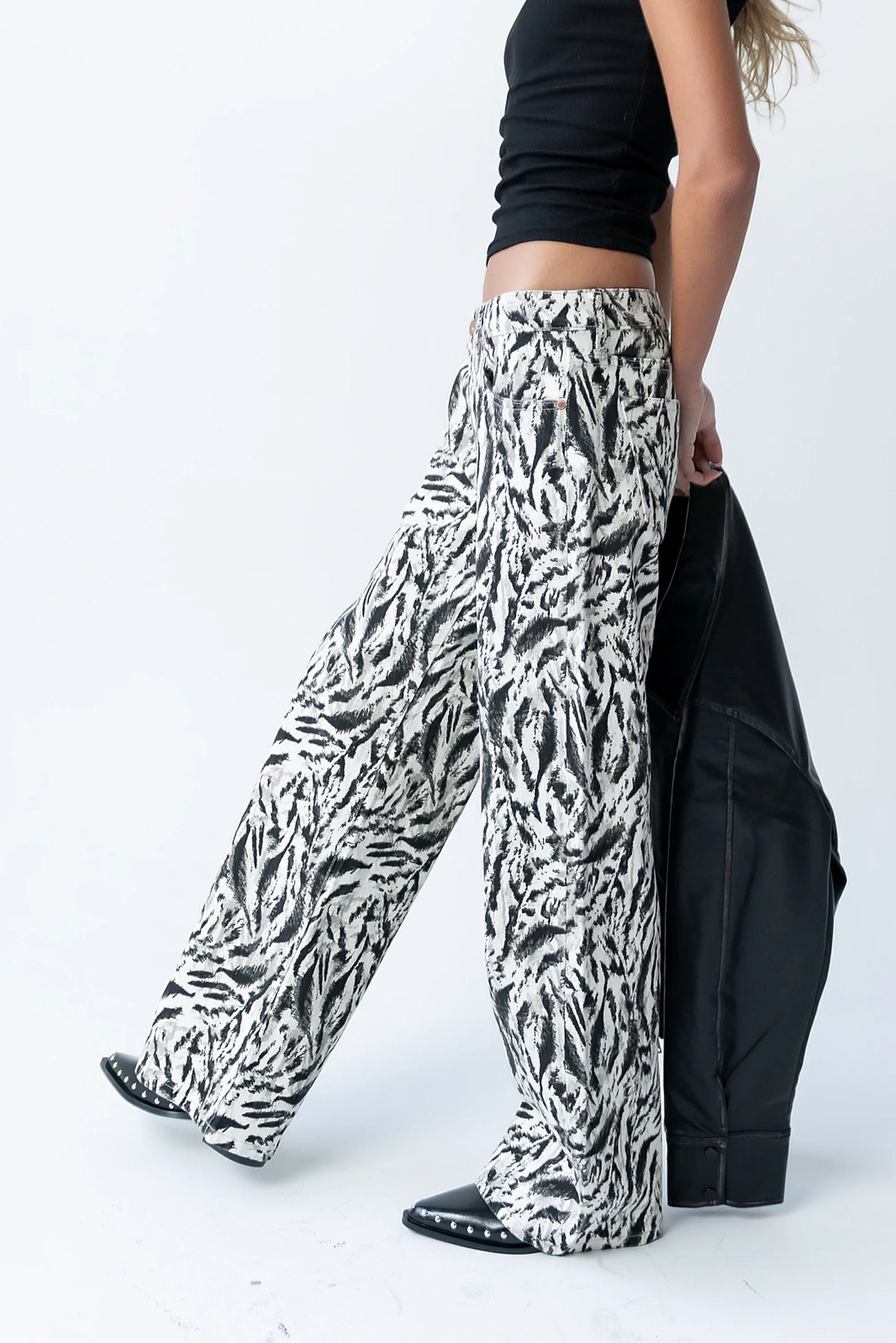 Moss Abstract Wide Leg Jeans