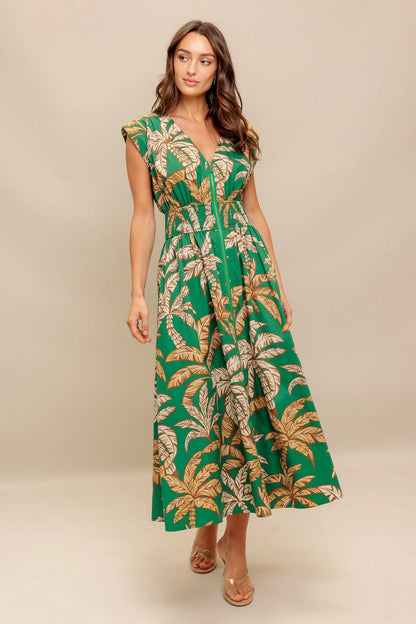 LUSH STILLNESS COTTON MIDI DRESS