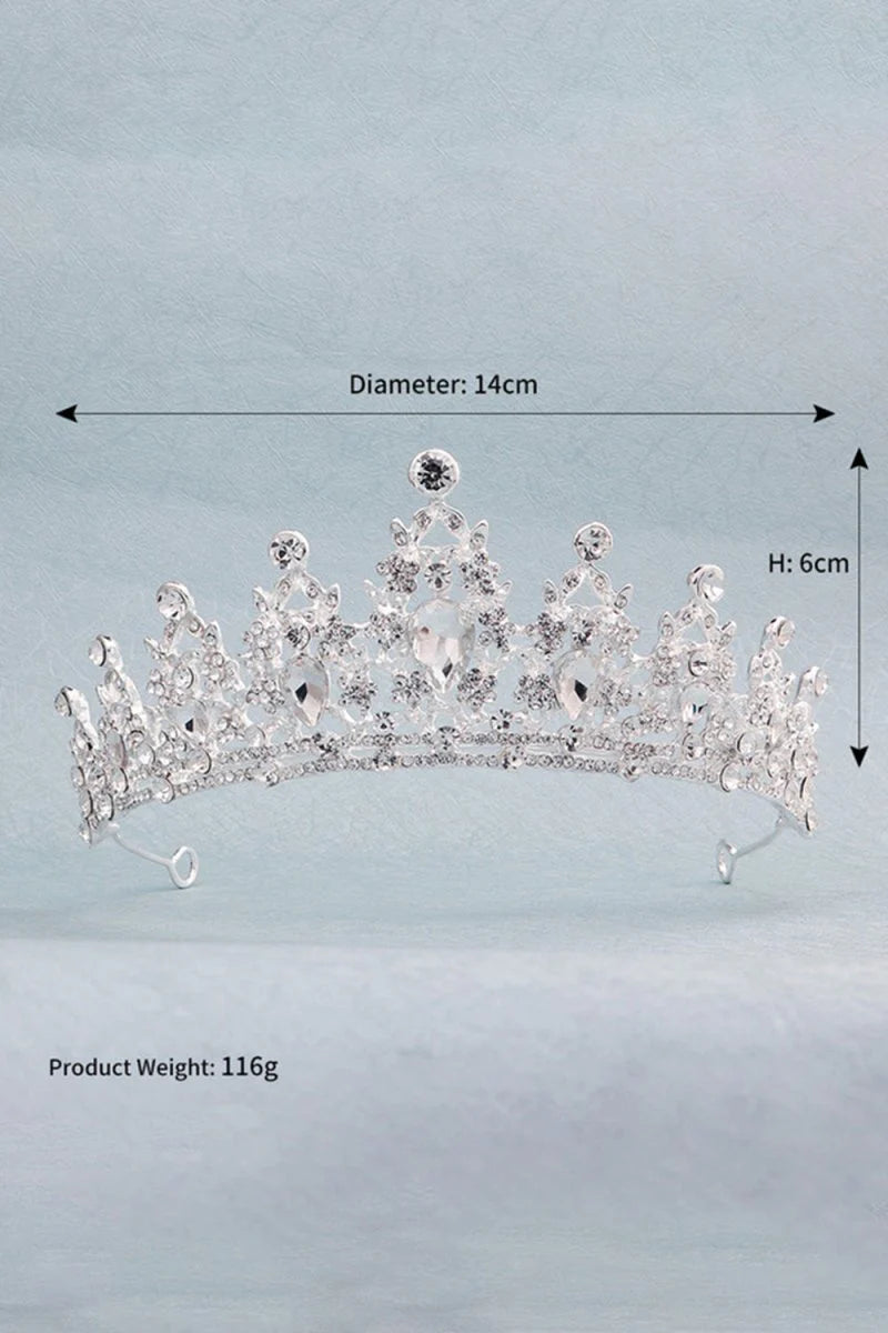 Womens Gold Princess Rhinestone Crowns