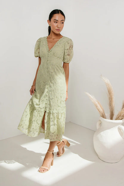 Rowan Lace Dress in Sage FINAL SALE