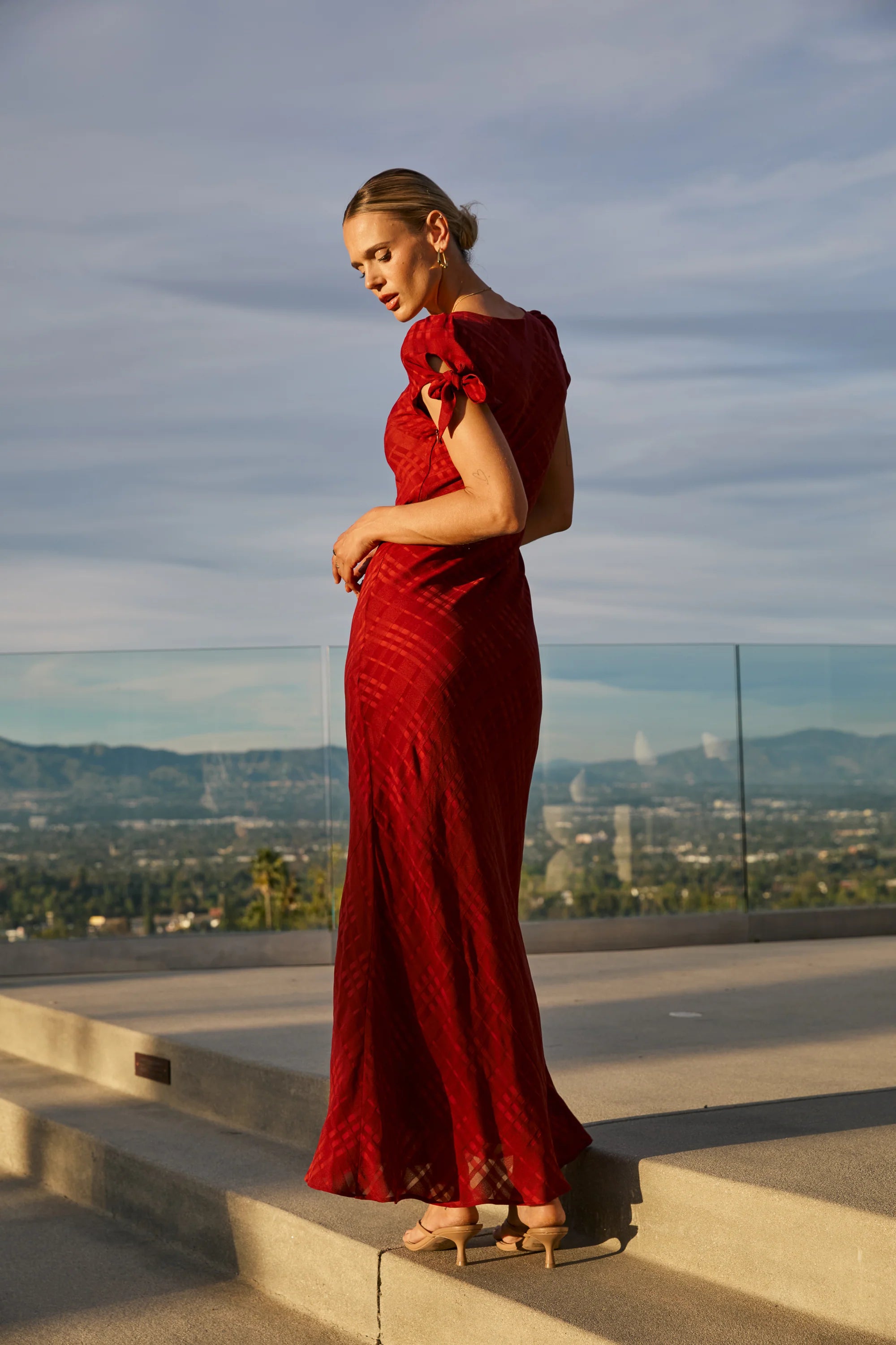 Kimmie Maxi Dress in Red Brown