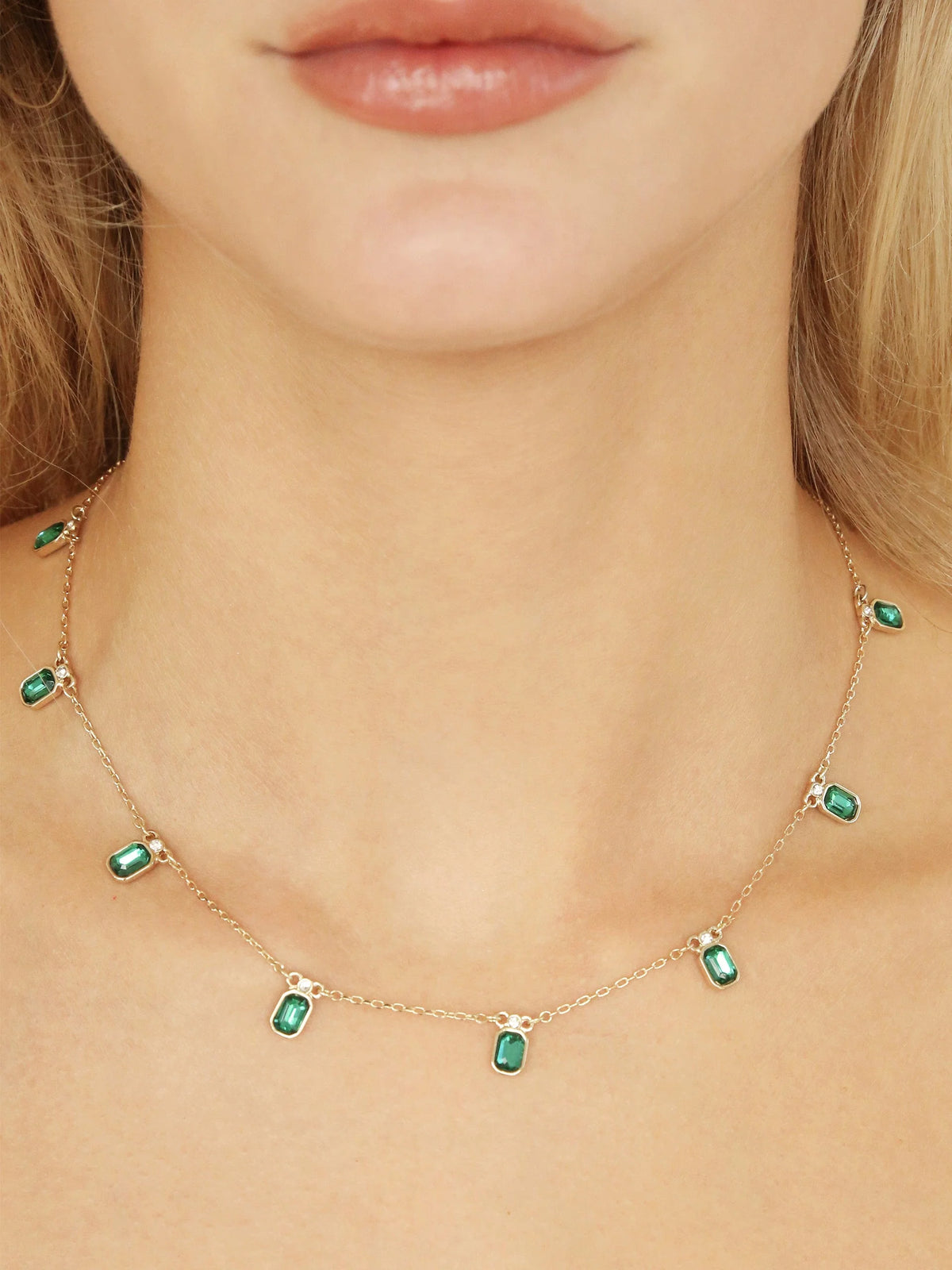 Deco Crystal Charm Necklace