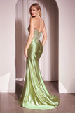 GINGER GOWN STRAPLESS LACE BODICE SATIN FITTED GOWN