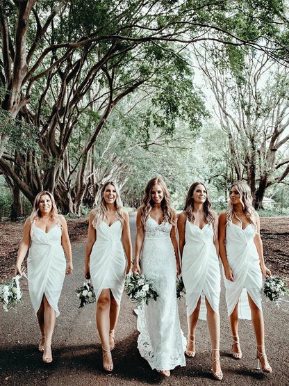 Cheap Sheath Bridesmaid Dresses Chiffon Short Gowns