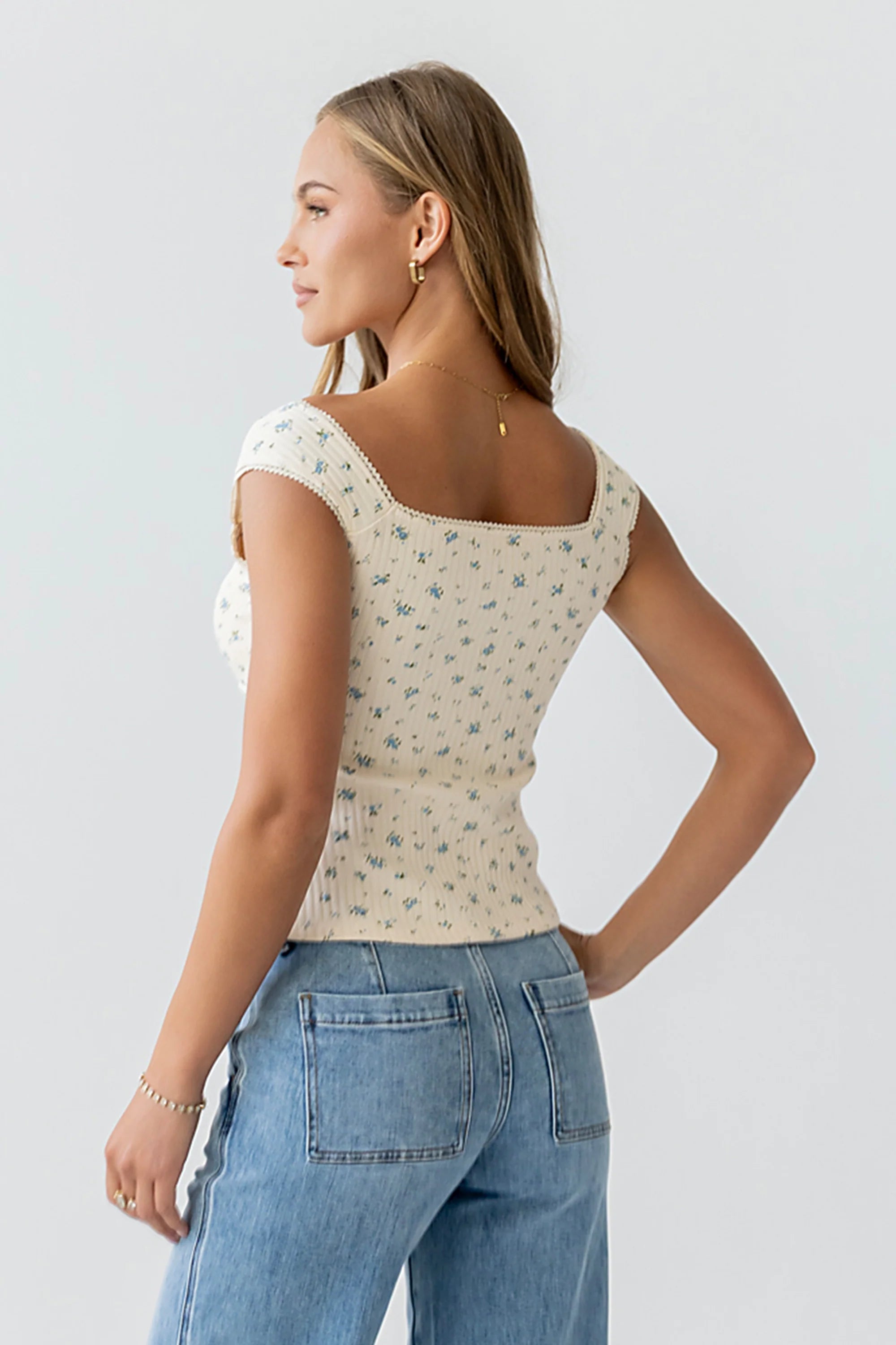 Winston Floral Tank in Off White