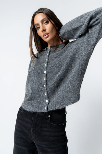 Maci Cardigan in Charcoal FINAL SALE