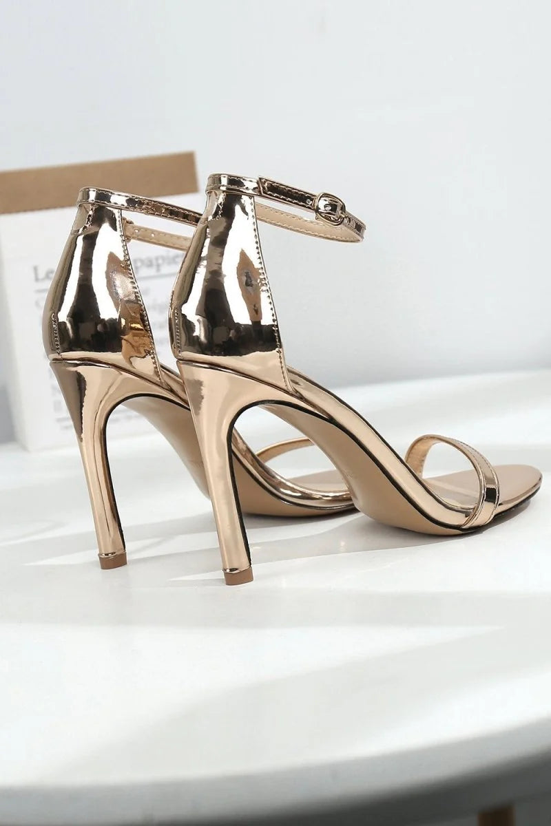 One Word Buckle High Heels