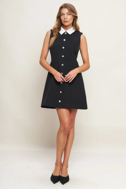 LOVELY MOMENT BLACK MINI DRESS