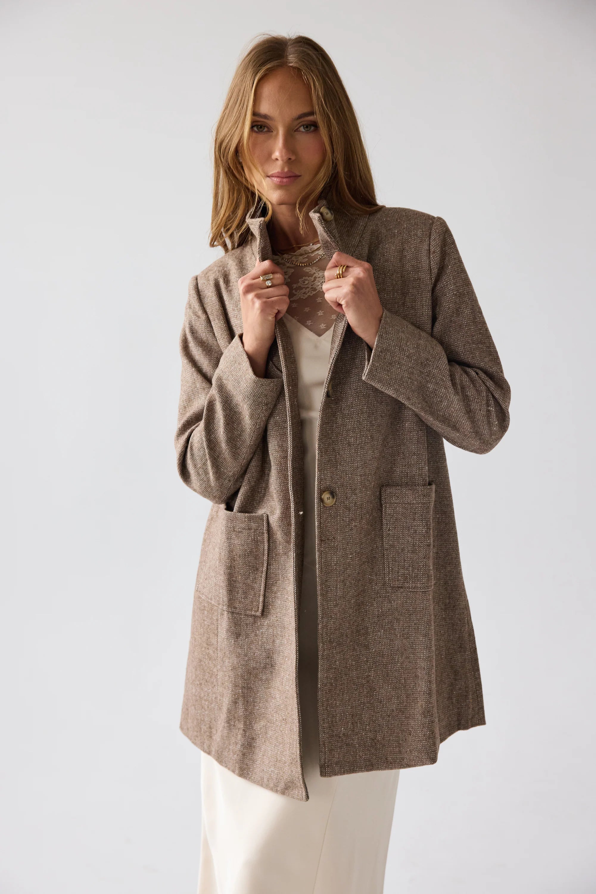 Jason Herringbone Coat FINAL SALE
