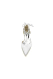 Champagne High Heels with Ornate Crystal and Pearl Accent
