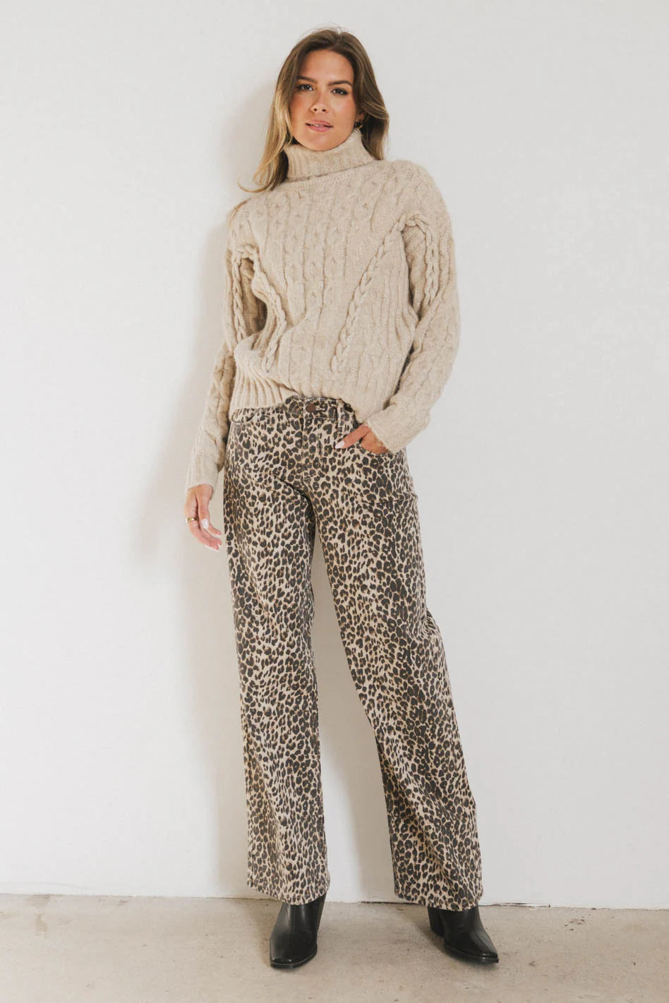 Marshall Straight Leg Jeans in Leopard