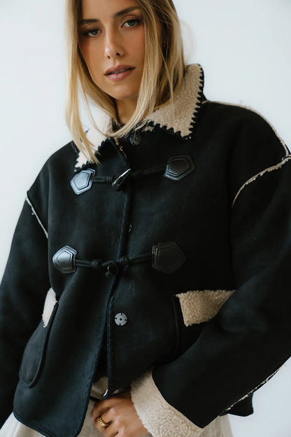 Collins Suede Jacket in Black FINAL SALE