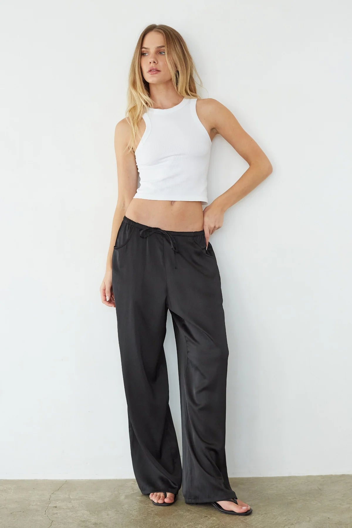 Leo Satin Drawstring Pants