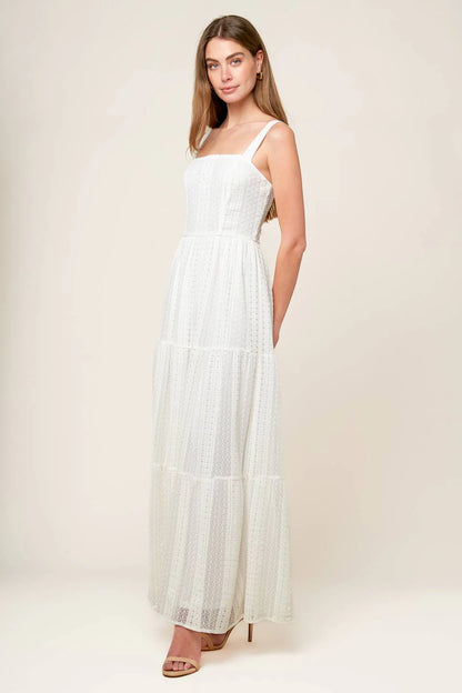 AFTER THE RAIN WHITE LACE MAXI DRESS FINAL SALE
