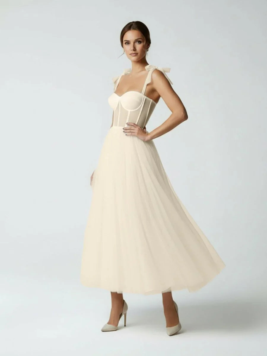 Sex Short White Wedding Dresses With Tulle Tea Length