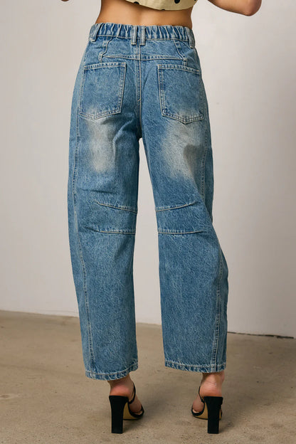 Lisette Barrel Jean in Medium Wash FINAL SALE