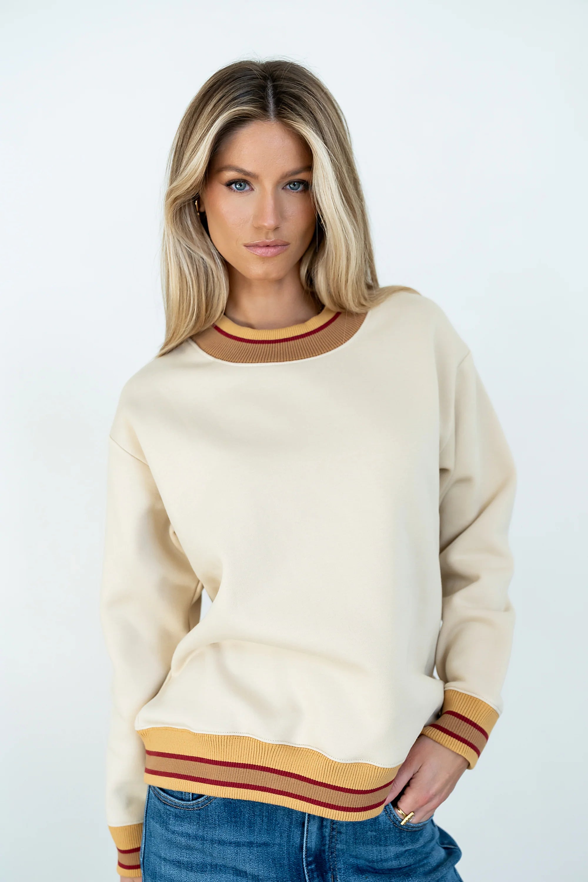 Marie Oversized Sweatshirt in Bone FINAL SALE
