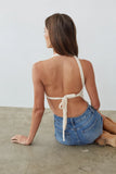 Rosella Asymmetrical Open Back Crochet Top