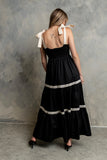 Mollie Tiered Maxi Dress in Black