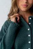 Trixie Ruffled Cardigan in Hunter Green