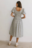 Lucille Smocked Floral Dress in Navy FINAL SALE