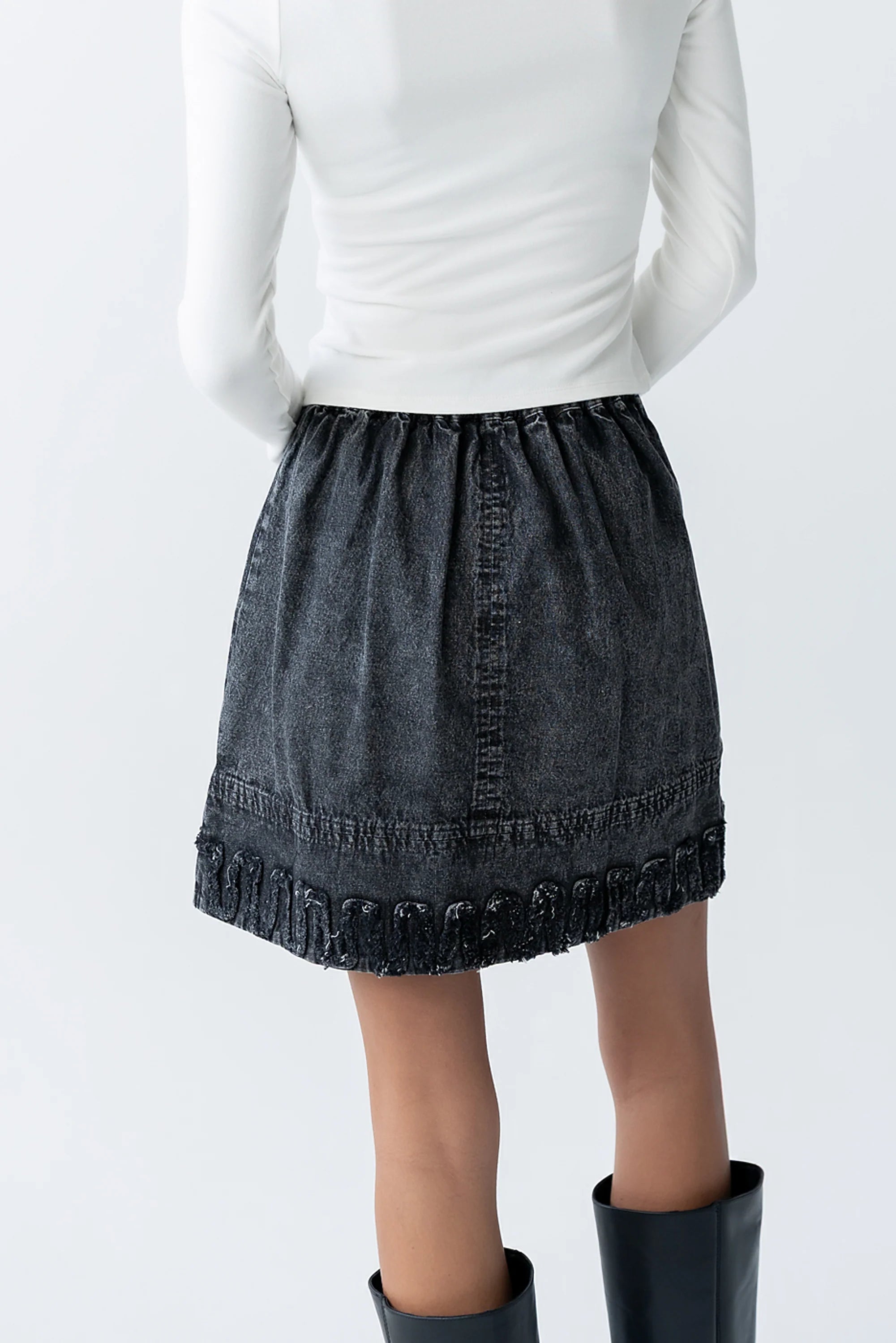 Jana Denim Skirt in Black