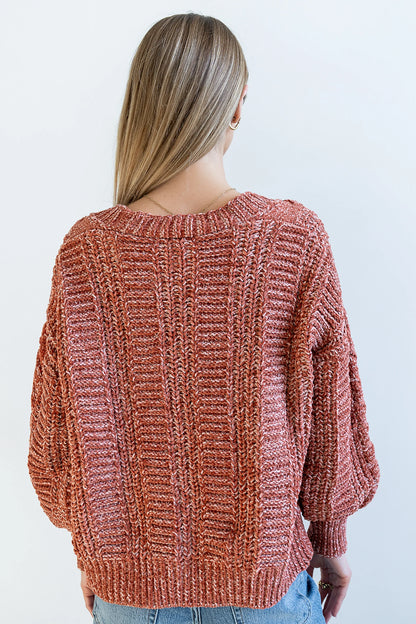 Brett Oversized Cardigan in Brick FINAL SALE
