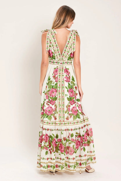 ROSE VINE ROMANCE MAXI DRESS