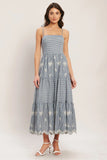 SALT AIR STRIPE INDIGO MIDI DRESS