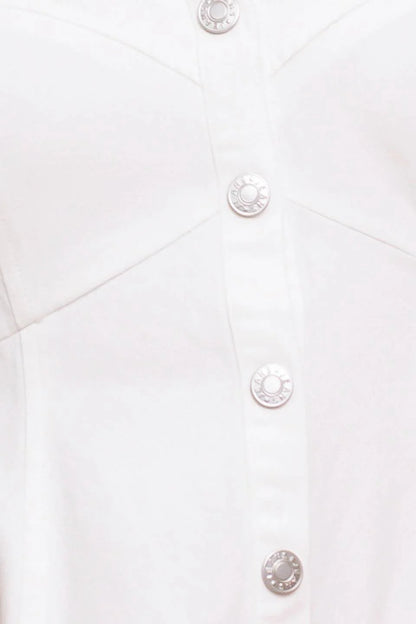 BREE BUTTON DOWN MIDI DRESS WHITE