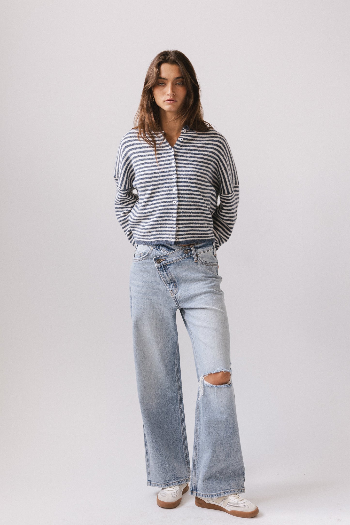 Lyla Crossover Wide Leg Jeans
