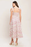 PETALS PROMISES PINK MIDI DRESS