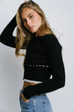 Irene Ribbed Sweater in Black FINAL SALE