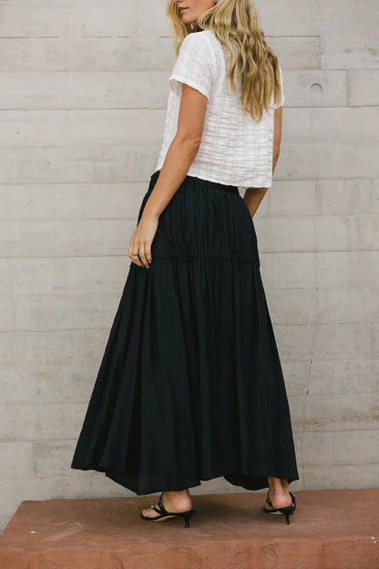 Phillipa Pleated Maxi Skirt in Navy FINAL SALE