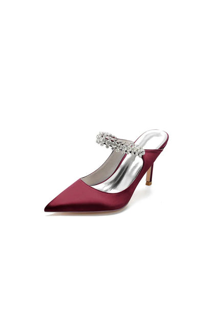 Party Pointed Toe Crystal Strap High Heels