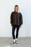 Moxie Oversized Sherpa Sweater in Brown FINAL SALE