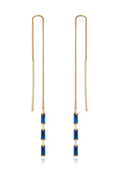Crystal Baguette Threader Earrings