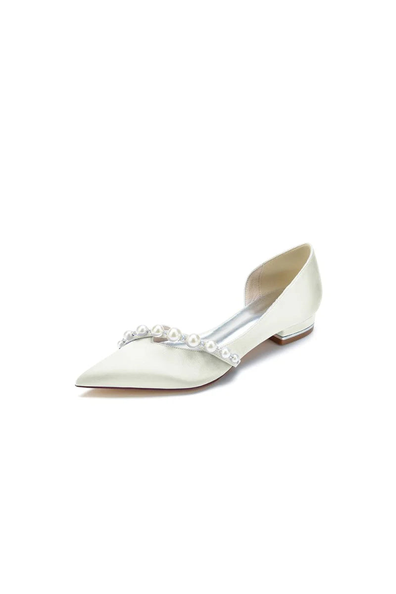 Pearl Pointed Toe Kitten Heels