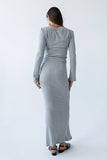 Bonnie Polka Dot Maxi Skirt in Grey