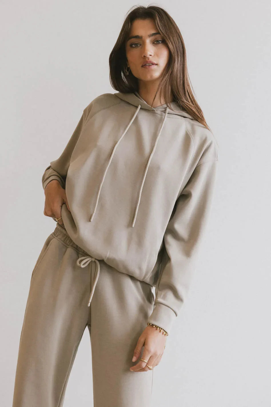 Flow State Pullover Hoodie in Taupe FINAL SALE