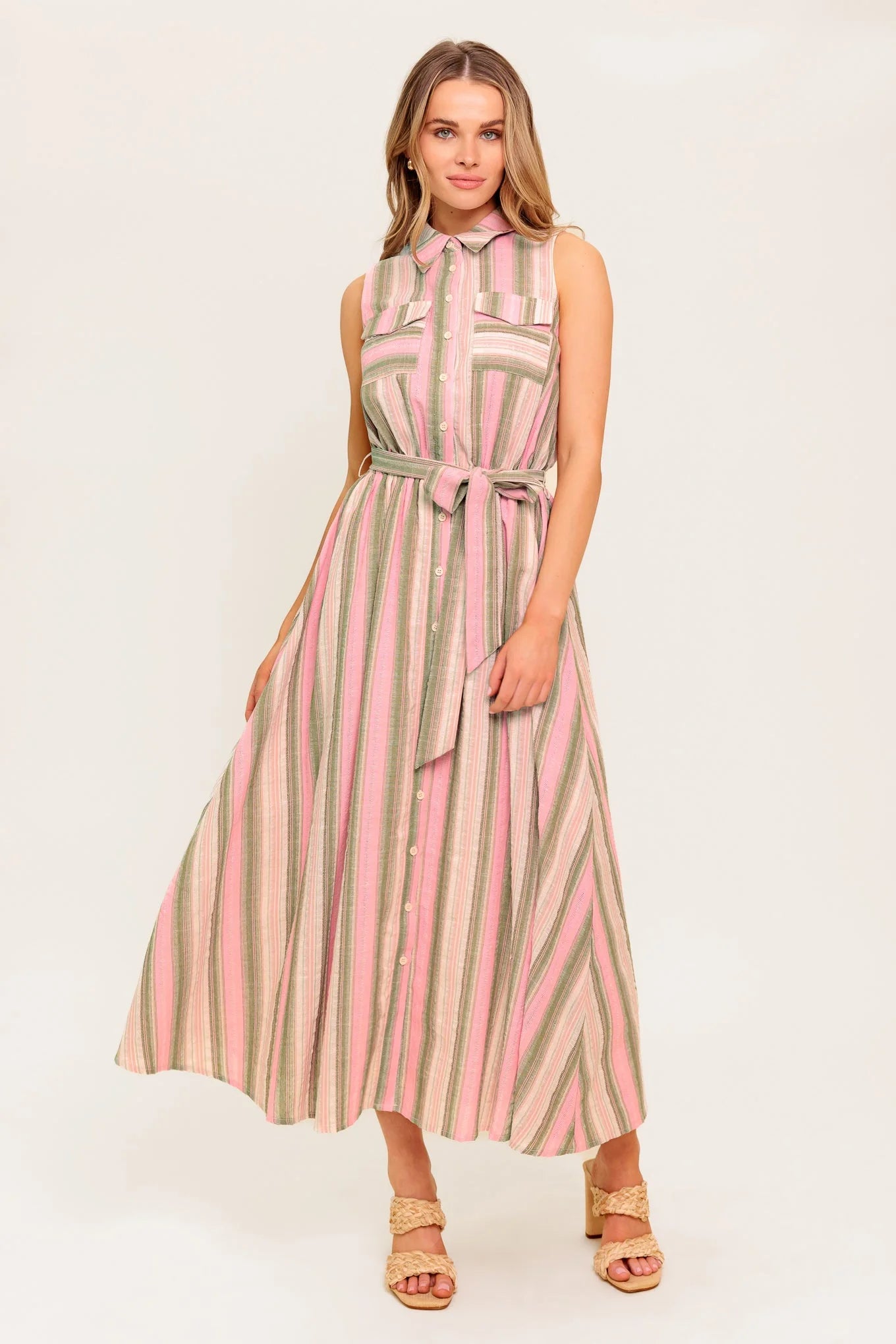WINDSWEPT FIELDS MIDI DRESS OLIVE