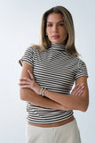 Lennon Striped Top in Brown