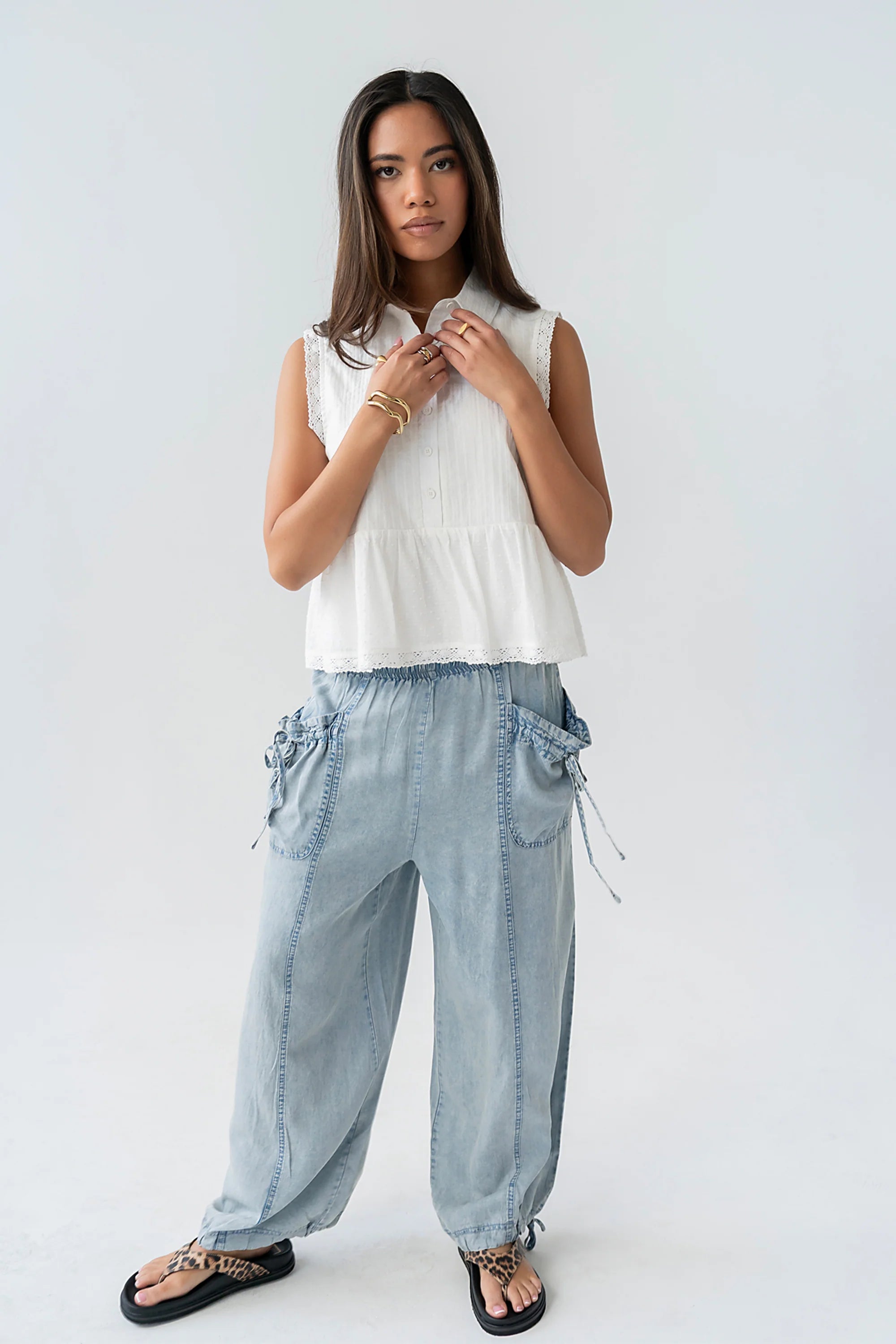 Julian Collared Blouse in Off White
