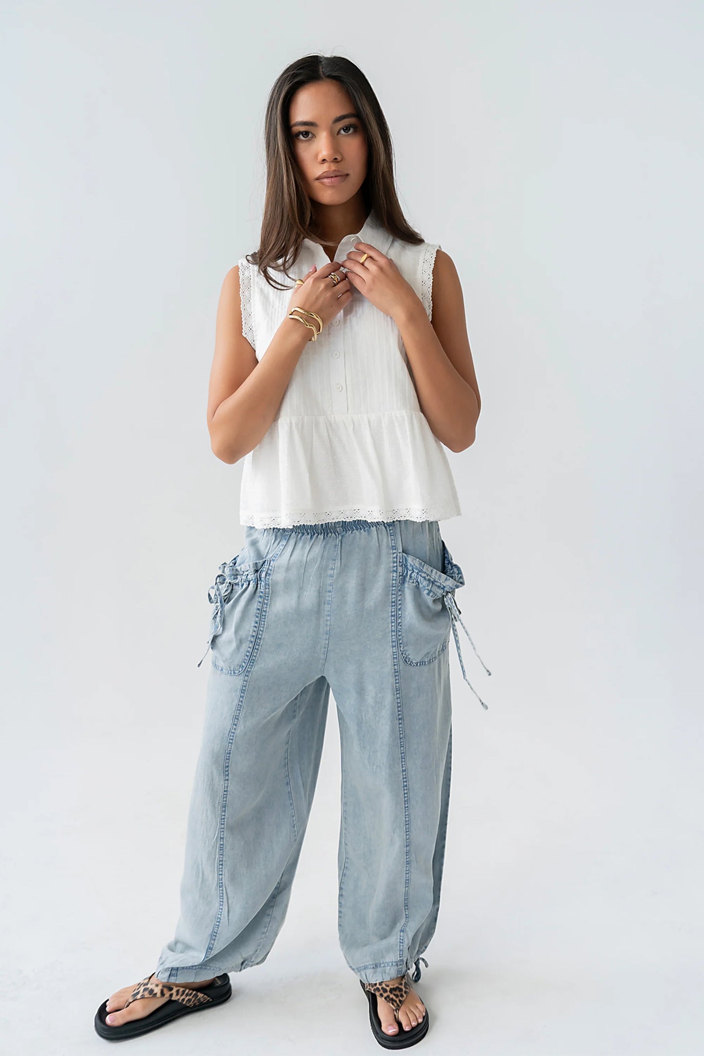 Julian Collared Blouse in Off White