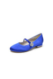 Round Toe Crystal Flower Flats