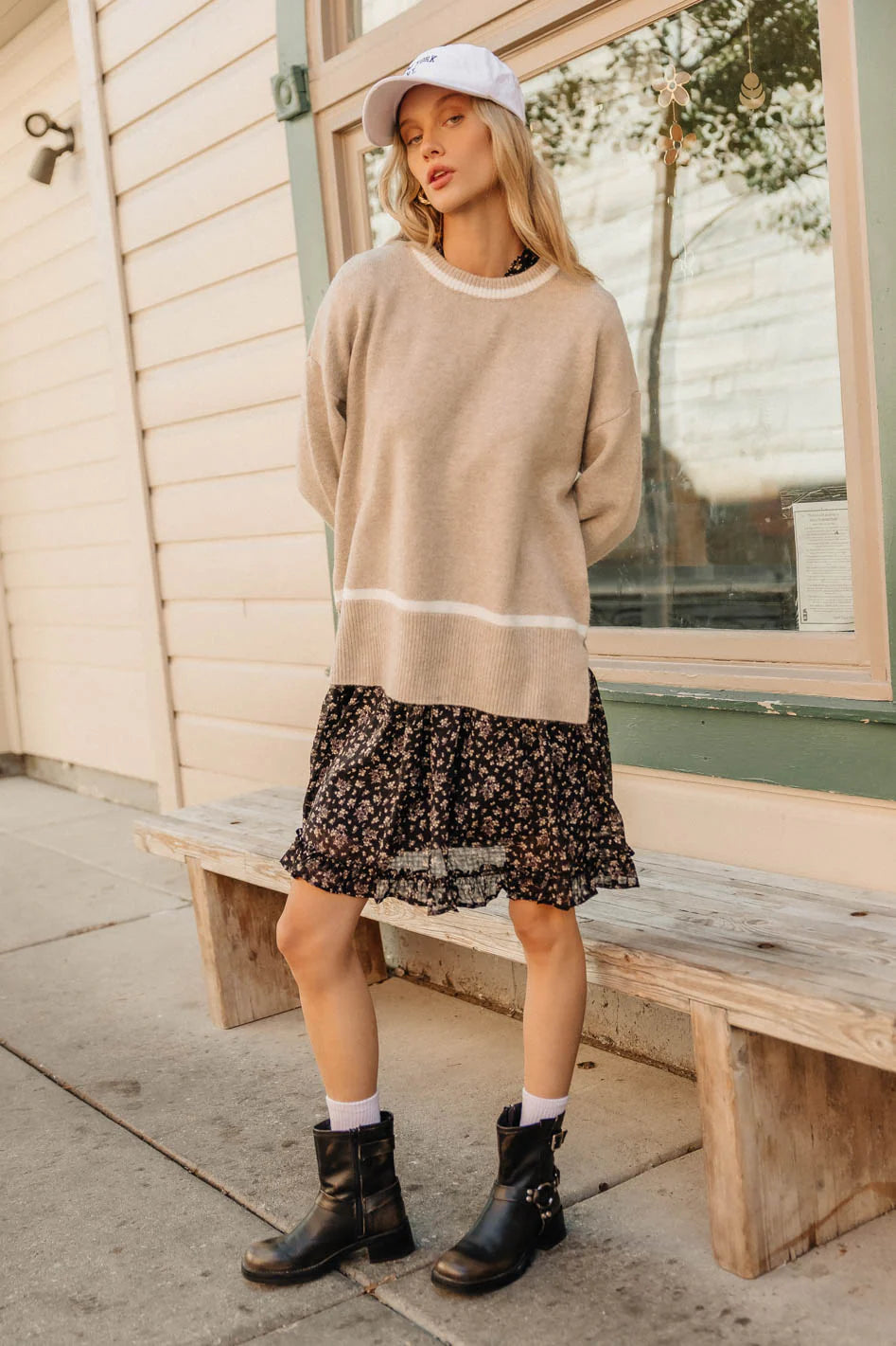 Ashley Knit Sweater in Taupe FINAL SALE