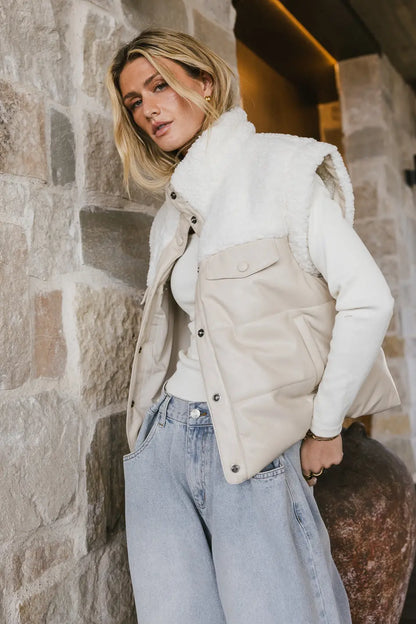 Lets Get Lost Vegan Vest in Cream FINAL SALE